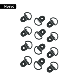 12 anclajes para amarre de carga, anillo en "D" espesor 1/8"