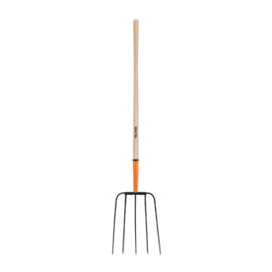 Bieldo para paja, 5 dientes, mango largo 48", cabeza grande