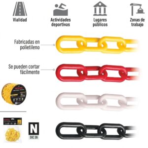 Cadena plástica en carrete, por metro
