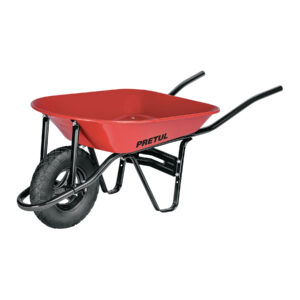 Carretilla 4 ft3 roja, neumática, bastidor tubular, PRETUL