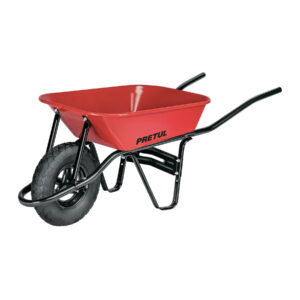 Carretilla 3.5 ft3 roja, angosta ,neumática, tubular, PRETUL