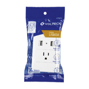 Placas con 2Puertos USB-A y 1 Contacto Aterrizado
