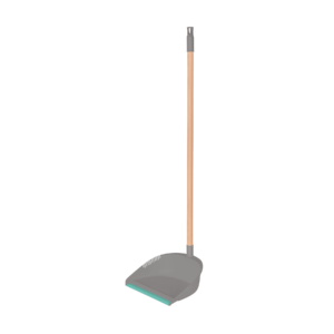 Recogedor plástico con bastón de madera, KLINTEK