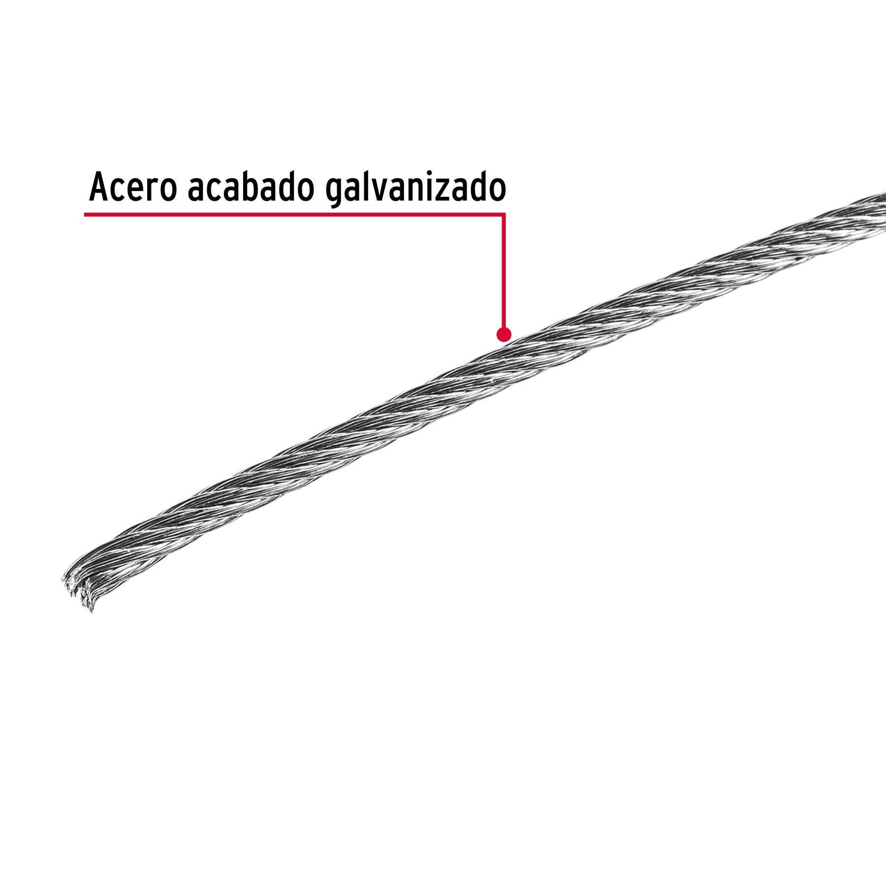 Cable de acero galvanizado, por metro (Carrete plástico 300 m) - Image 2