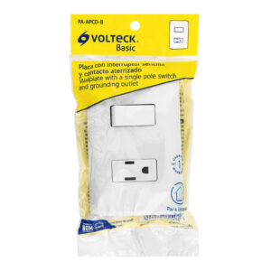 Placas con Interruptores Sencillos y Contactos 2 Polos + Tierra con 1 interruptor y 1 contacto