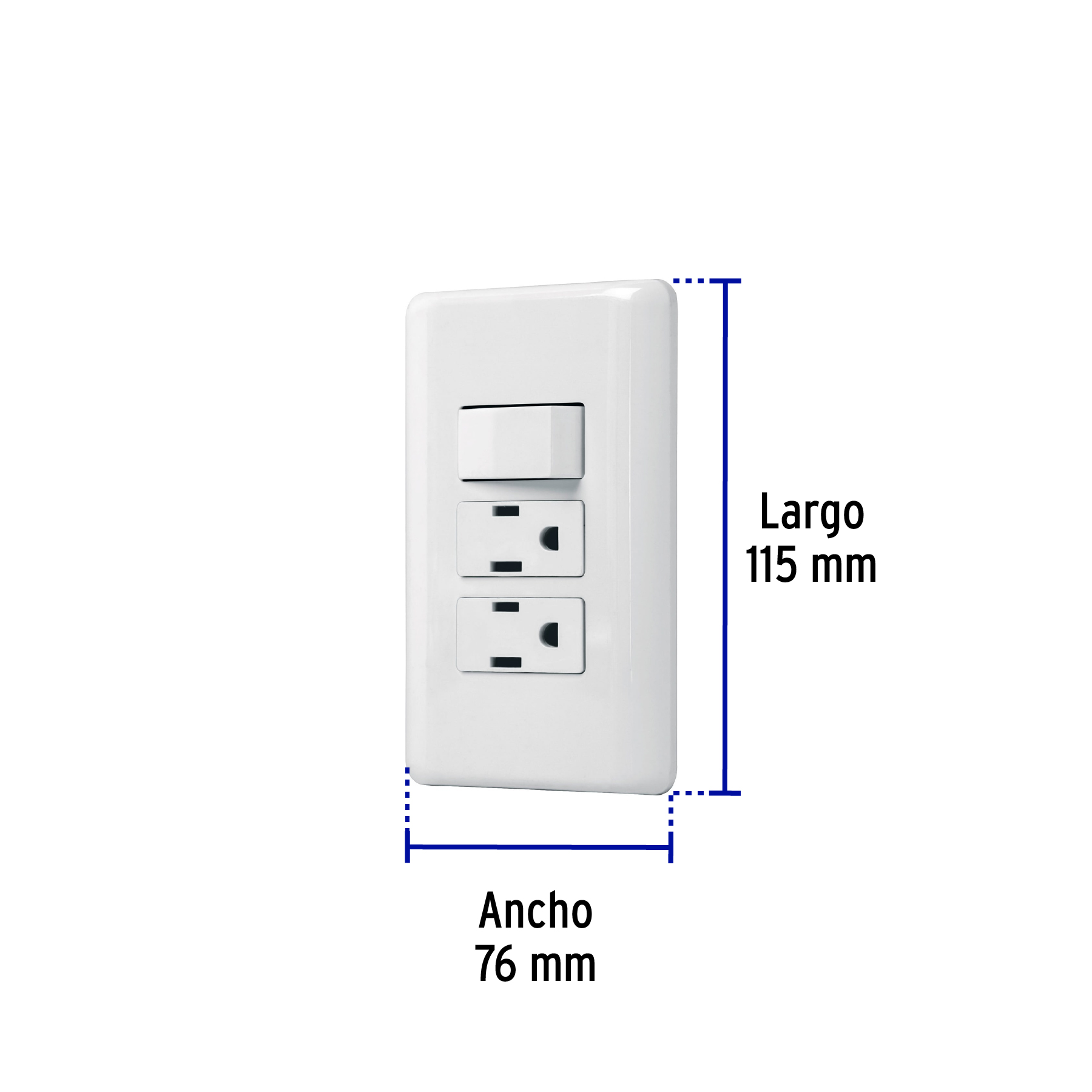 Placas con Interruptores Sencillos y Contactos 2 Polos + Tierra con 1 interruptor y 2 contactos - Image 2