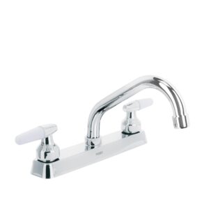 Mezcladora 8" fregadero cromo, cuello corto, cono, BASIC