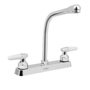Mezcladora 8" fregadero cromo, cuello cobra, cono, BASIC