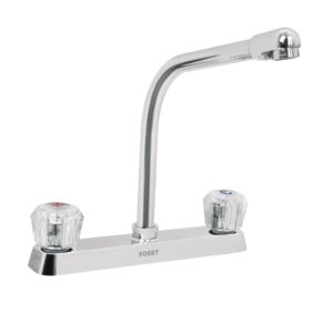 Mezcladora 8" fregadero cromo, cuello cobra, acrílico, BASIC