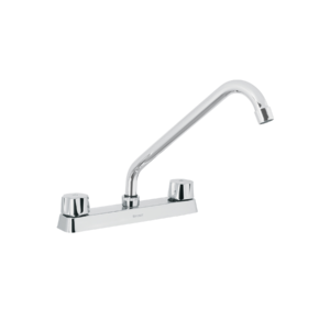 Mezcladora 8" fregadero cromo, cuello largo,hexagonal, BASIC