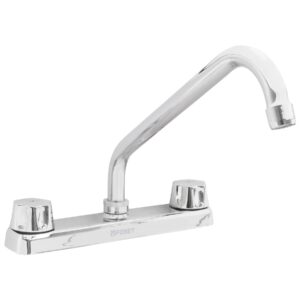 Mezcladora 8" fregadero cromo, cuello largo,compresión,BASIC